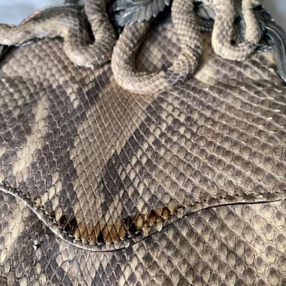 VTG RARE GLEN MILLER/ANN TURK Real Snake Skin Small Dressy Designer Ornate Purse - Picture 9 of 12